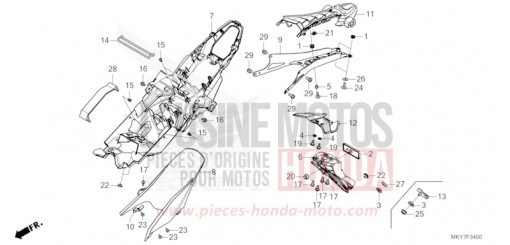 GARDE-BOUE ARRIERE CB650RAT de 2026